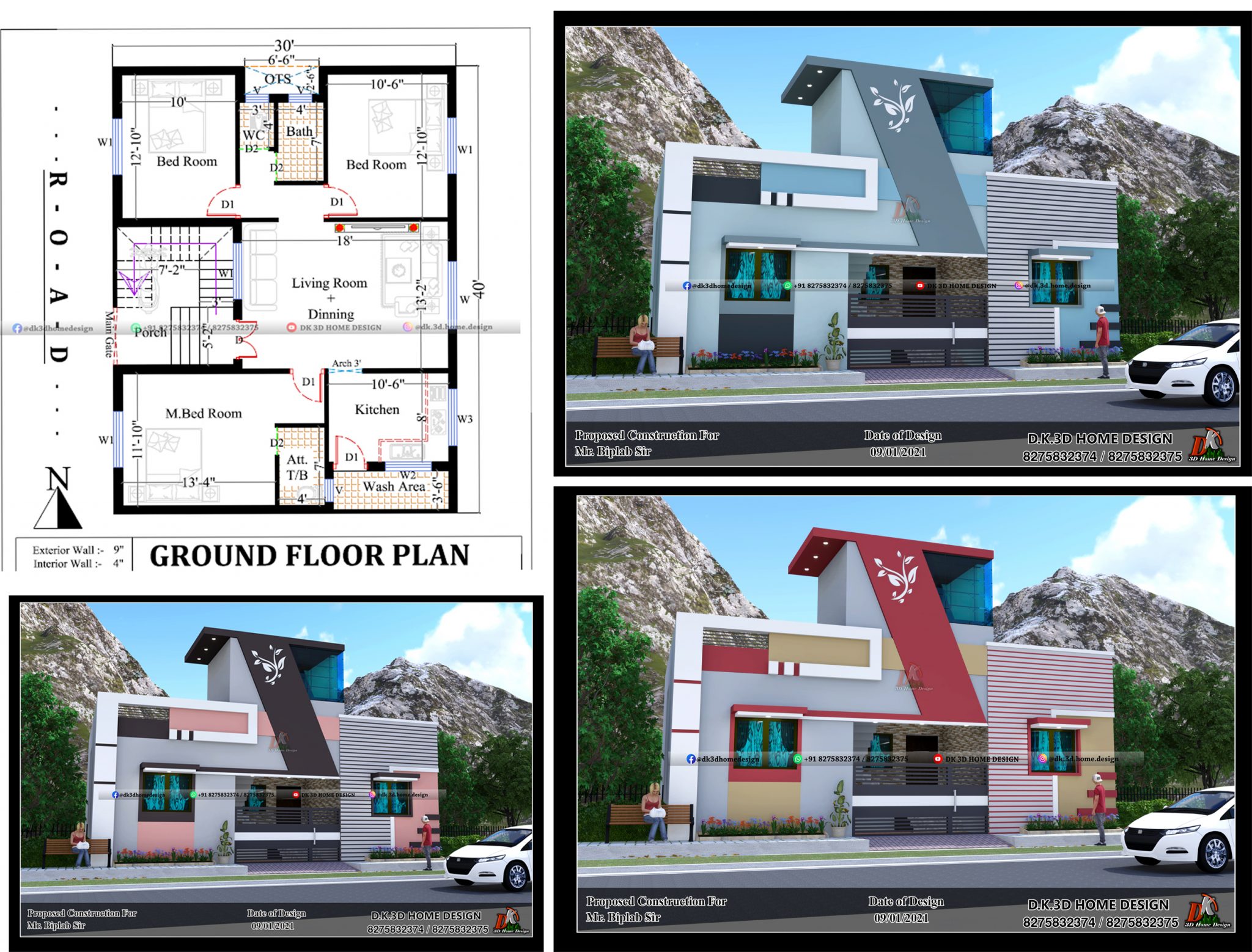 40x30-house-plan-3bhk-with-its-front-elevation-design-1200-sq-ft