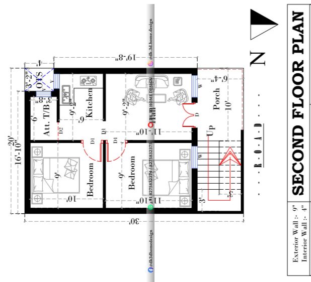 3 floor building plan in 600 square feet